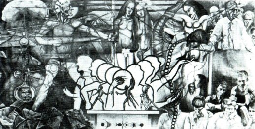 Foto von einer Zeichnung, 3 m x 1,5 m, 1986